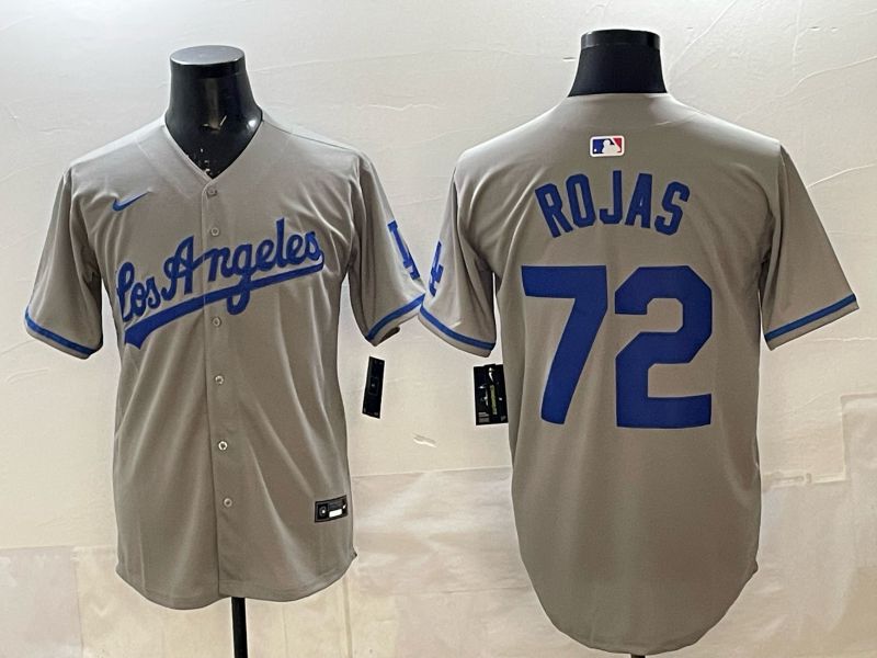 Men 2025 Los Angeles Dodgers #72 Rojas Grey Game Nike MLB Jersey style 001->los angeles dodgers->MLB Jersey
